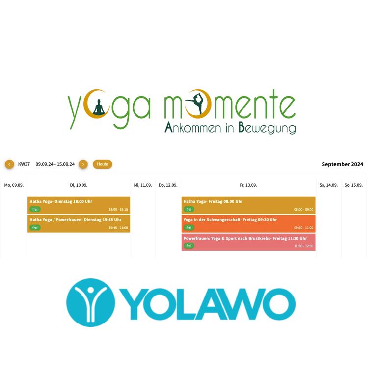 Online Buchungssystem für Yoga bei yoga momente Weimar