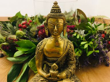 Budda Statue im Yoga Raum